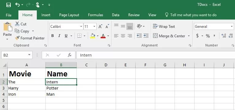 Excel_Sheet_Movies_Names