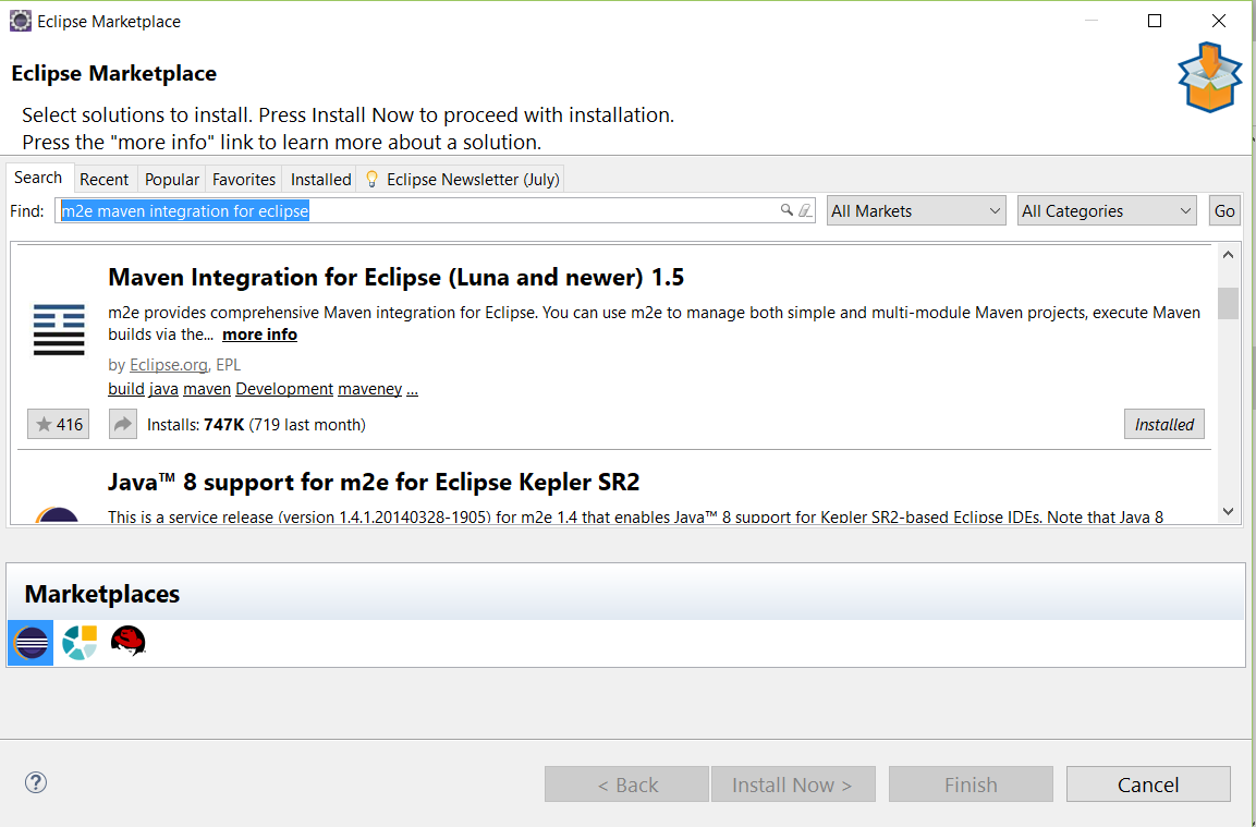 Maven Integration for Eclipse Marketplace