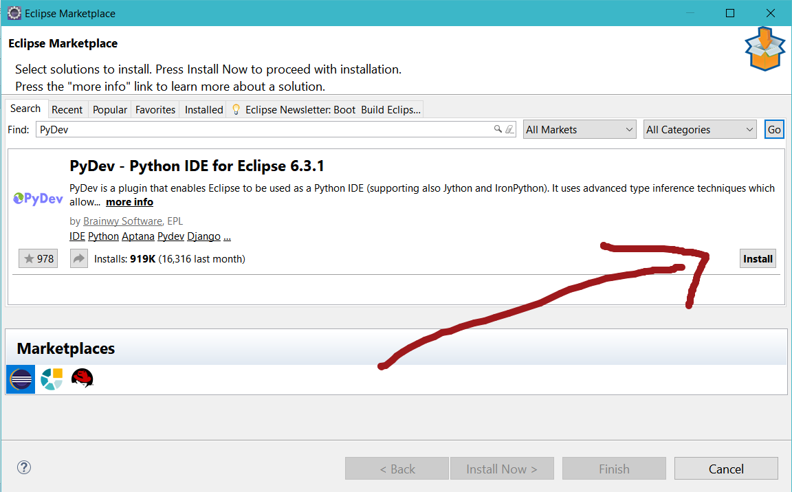 Installing Pydev in Eclipse IDE
