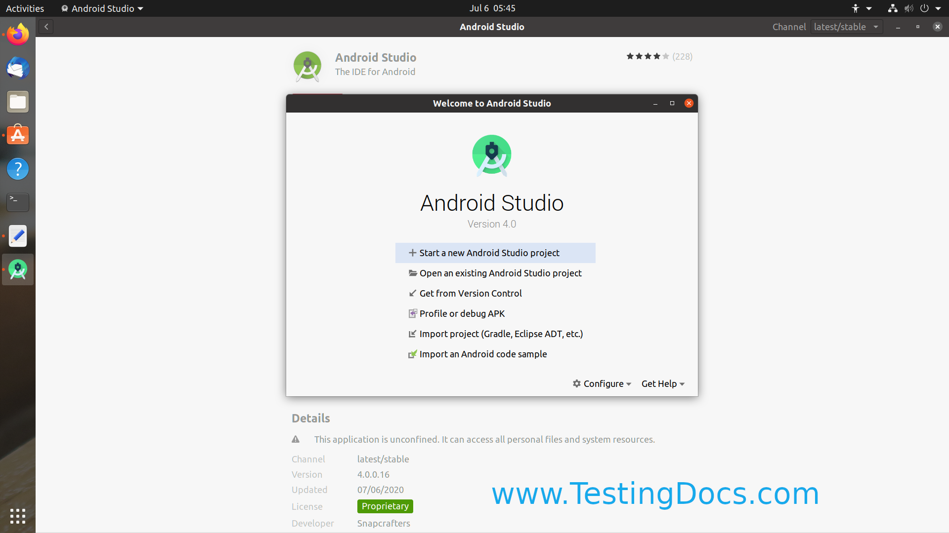 Android Studio Linux