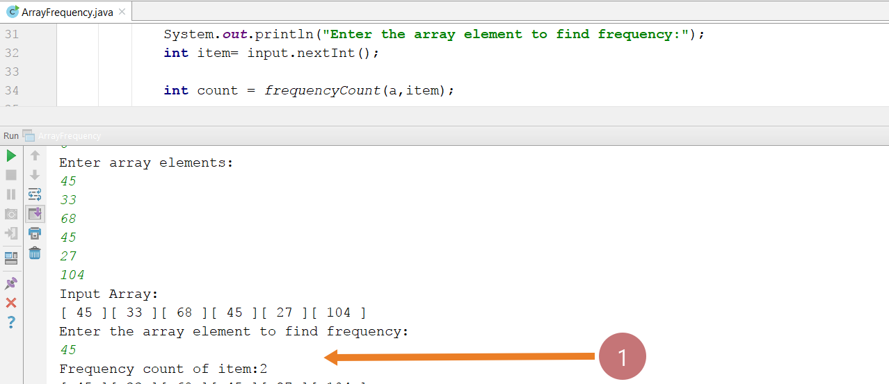 Array Frequency Count Java Program