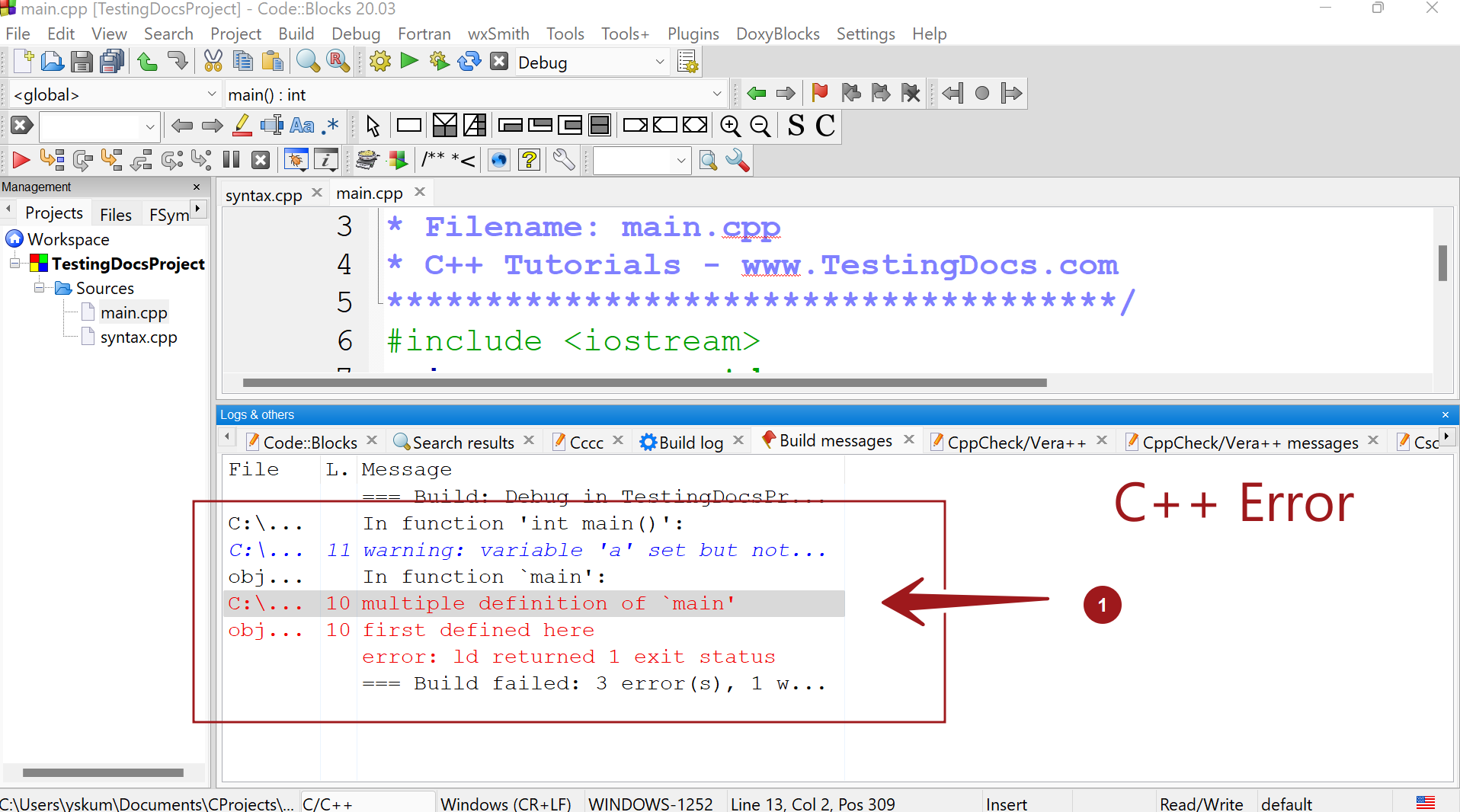 C++ Multiple Definition of Main Error