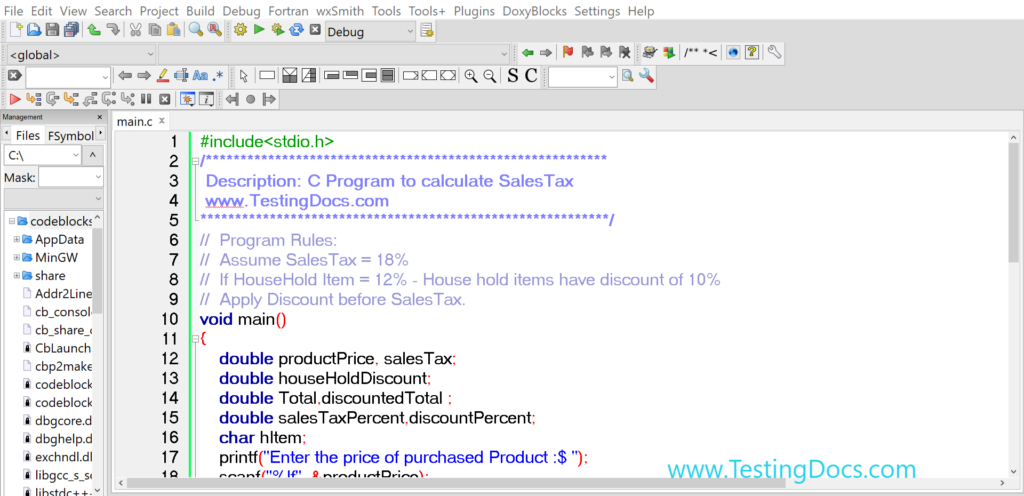 C Program to Calculate Sales Tax - TestingDocs