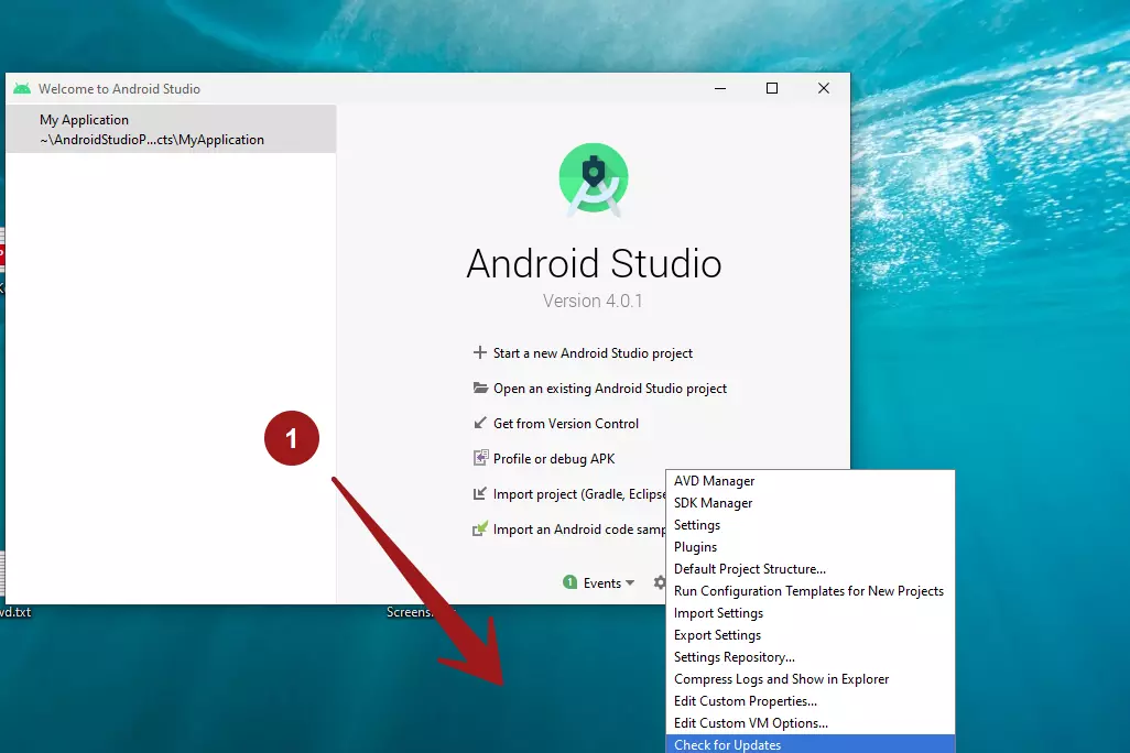 Check for Updates Android Studio
