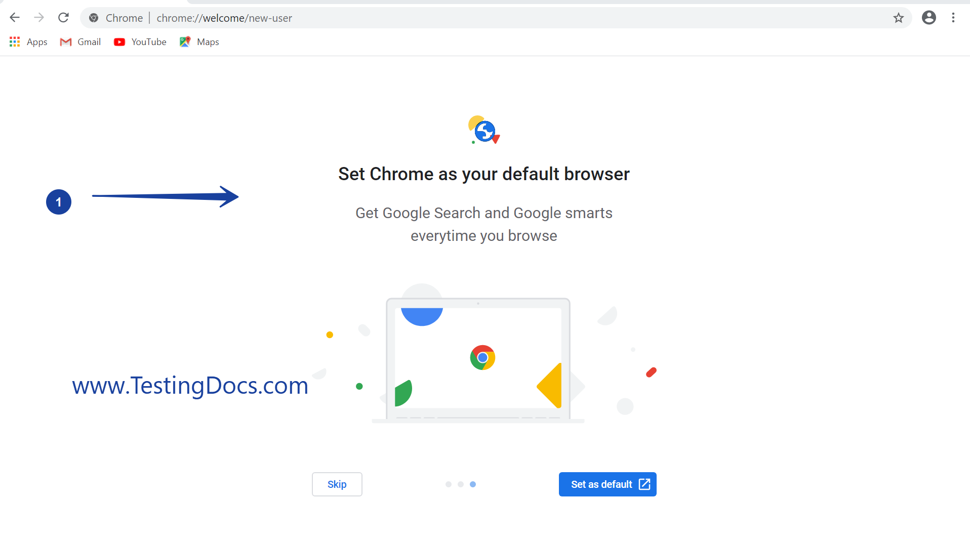 Chrome as Default browser Setup