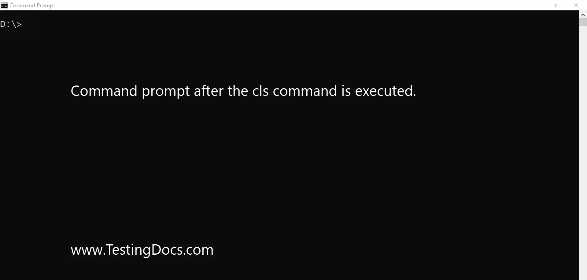 Cls dos command clear screen