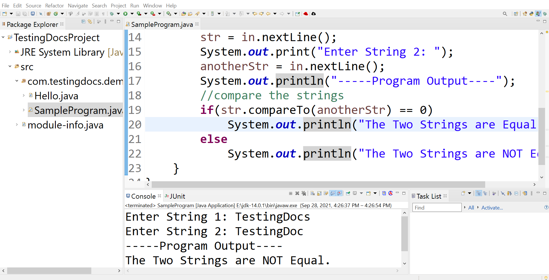 Compare Two Java Program -