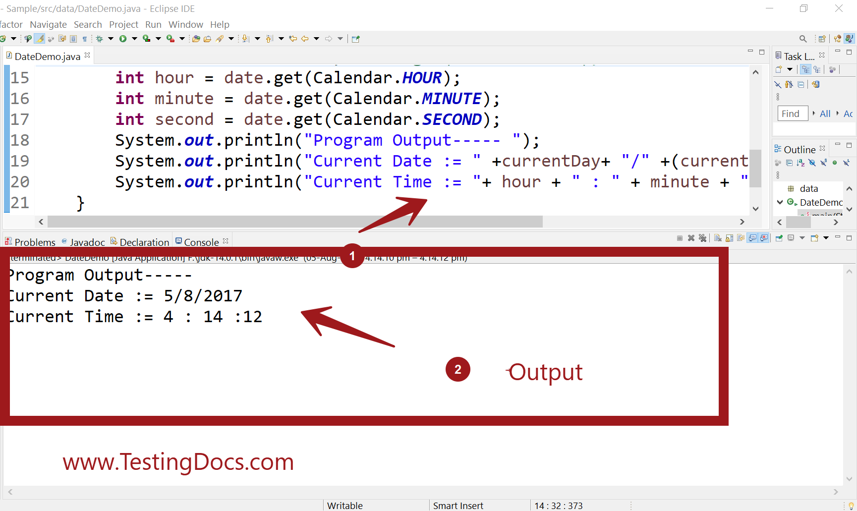 Current Date and Time Java Program