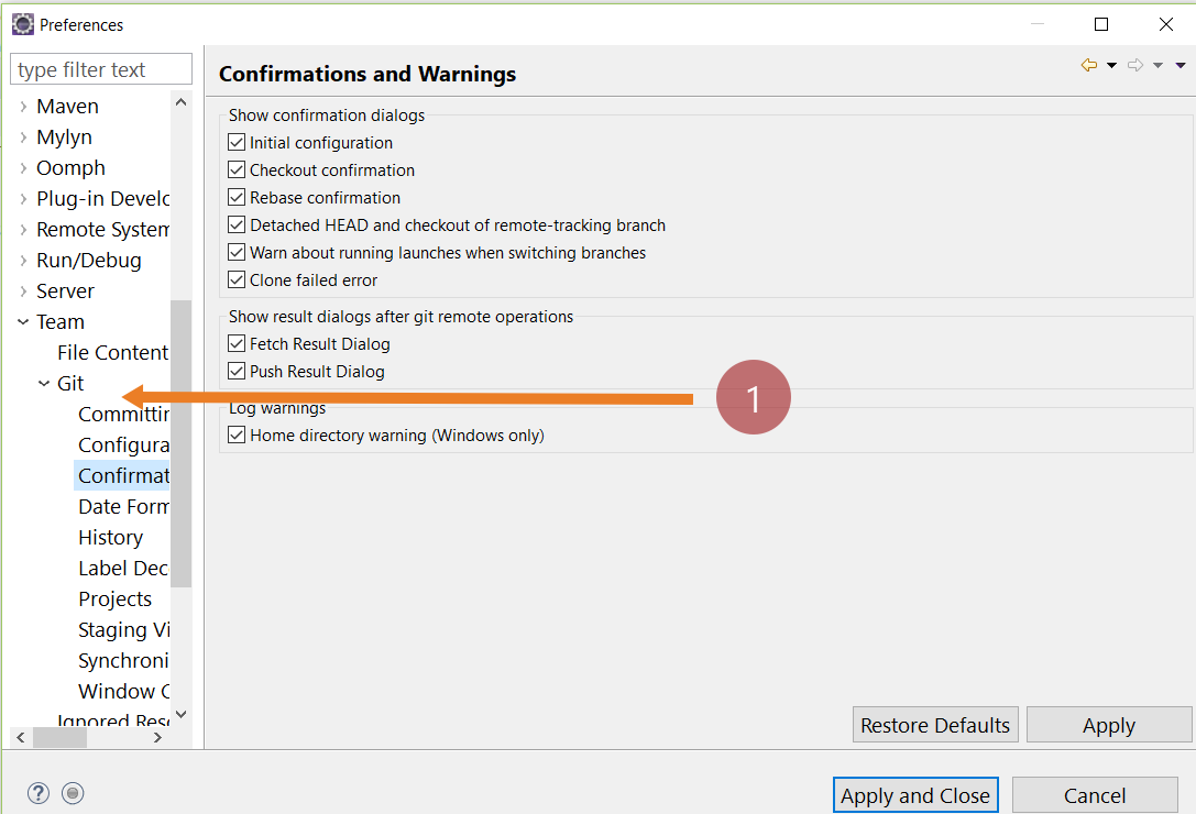 EGit Plugin Settings