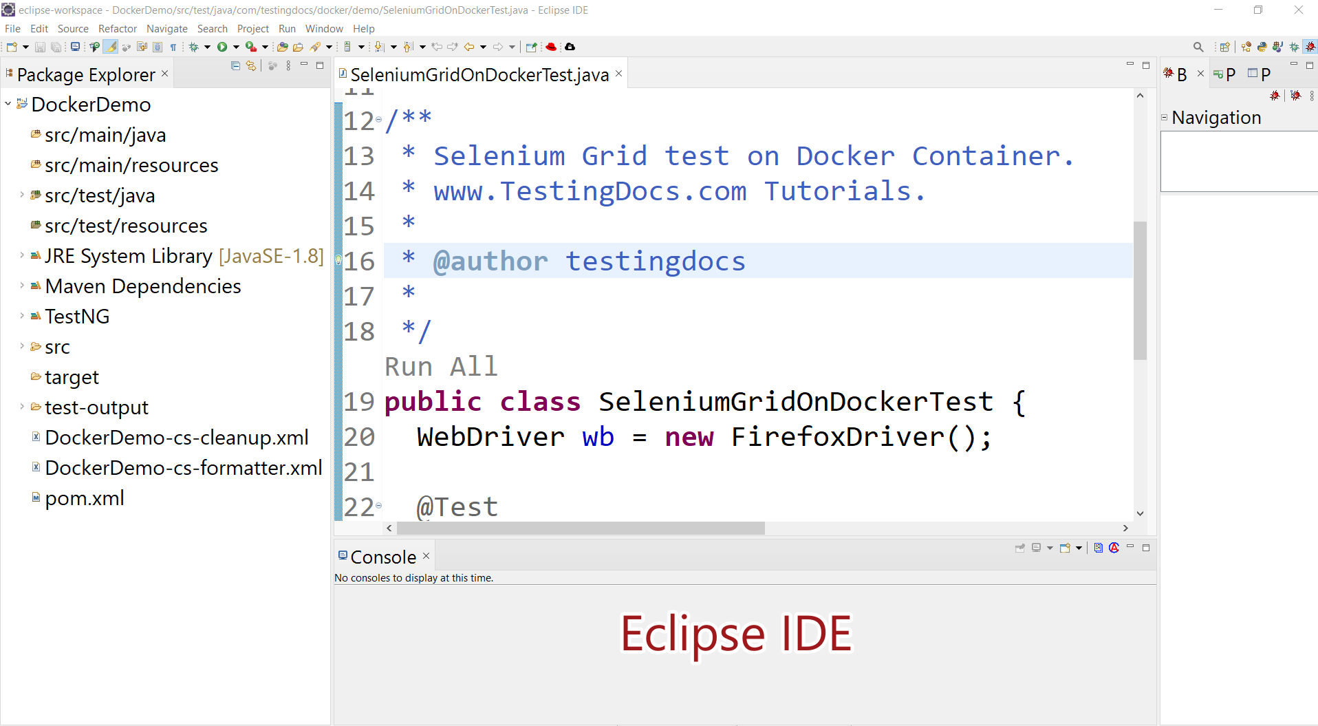 Eclipse IDE Window