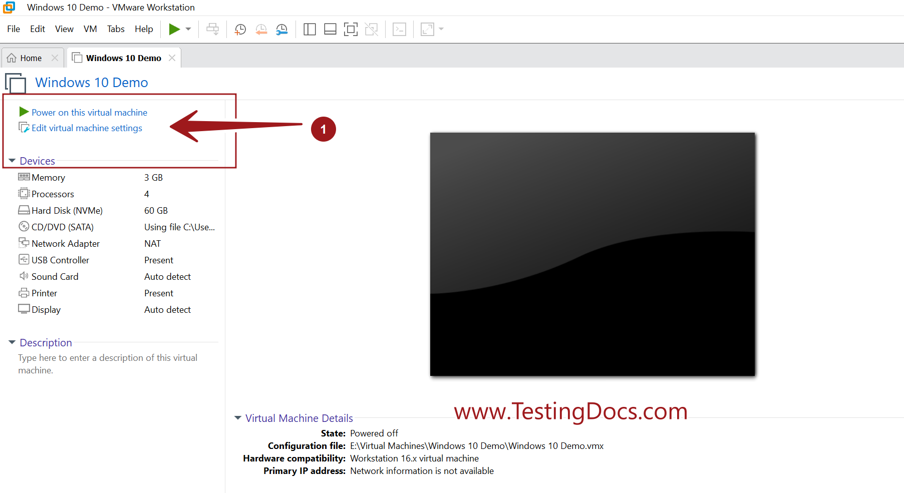 Edit virtual machine settings