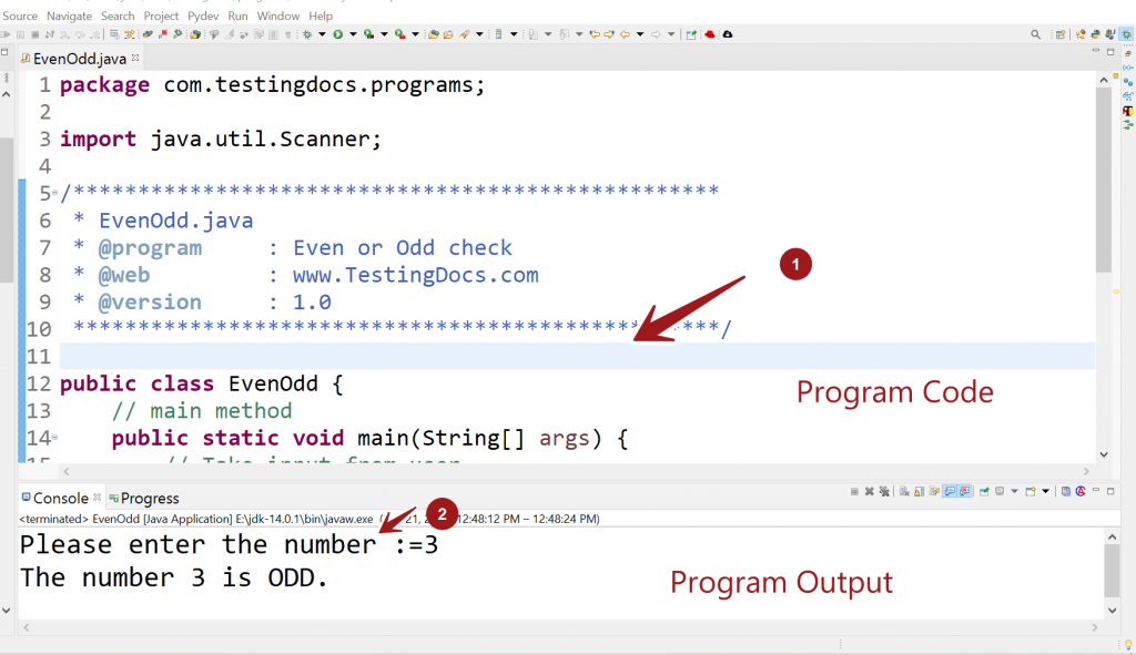 Write a program to check an integer is Even or Odd - TestingDocs.com