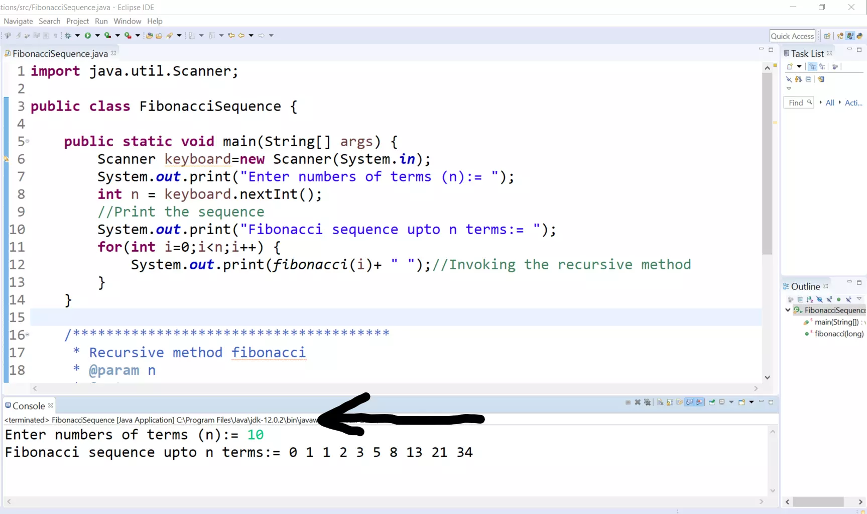 Fibonacci Sequence using Recursion Java Program | TestingDocs.com