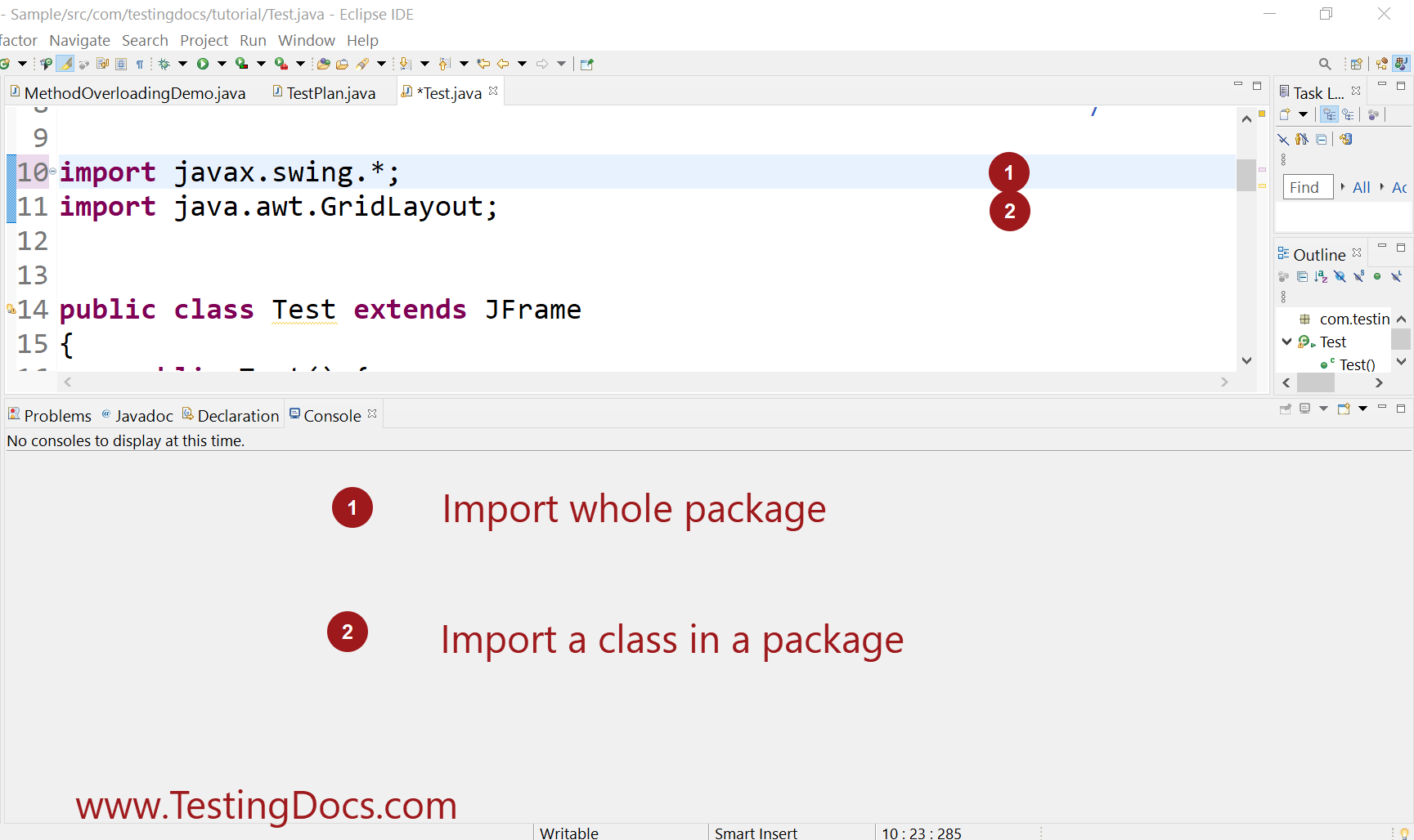 Import package vs Class