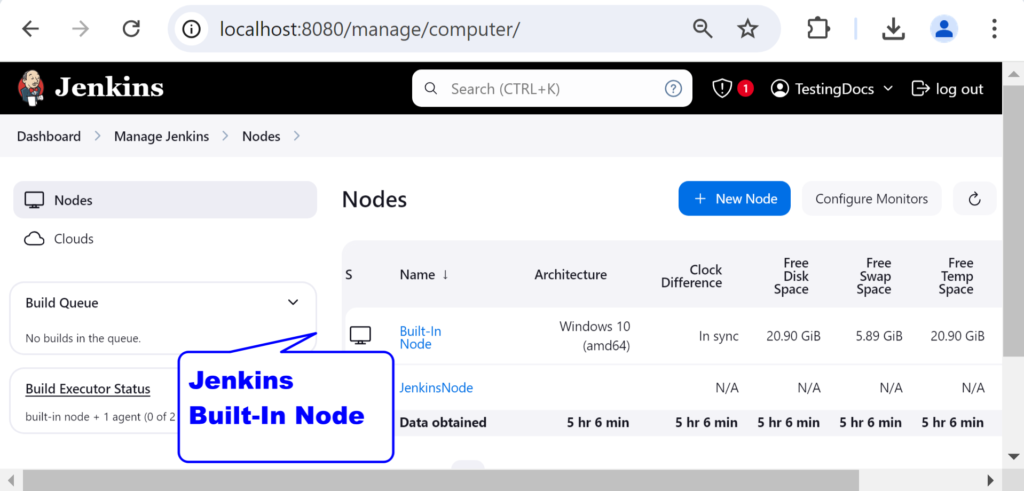 How to prevent builds from running on built-in node? | TestingDocs