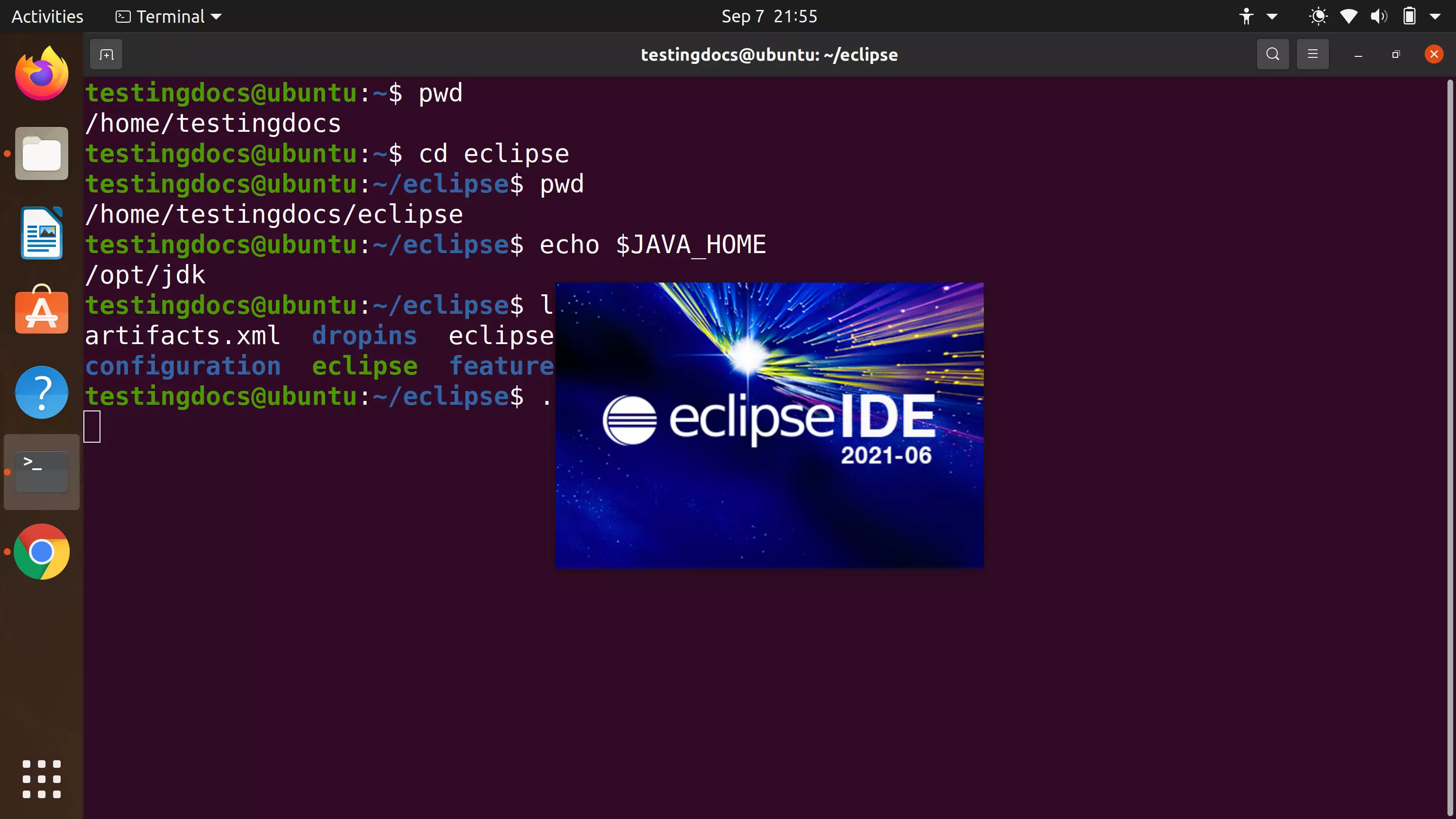 Launch Eclipse Ubuntu