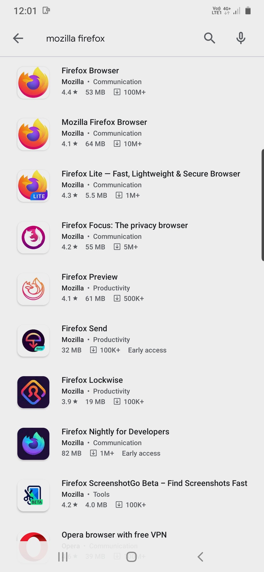 Mozila Firefox Mobile browser