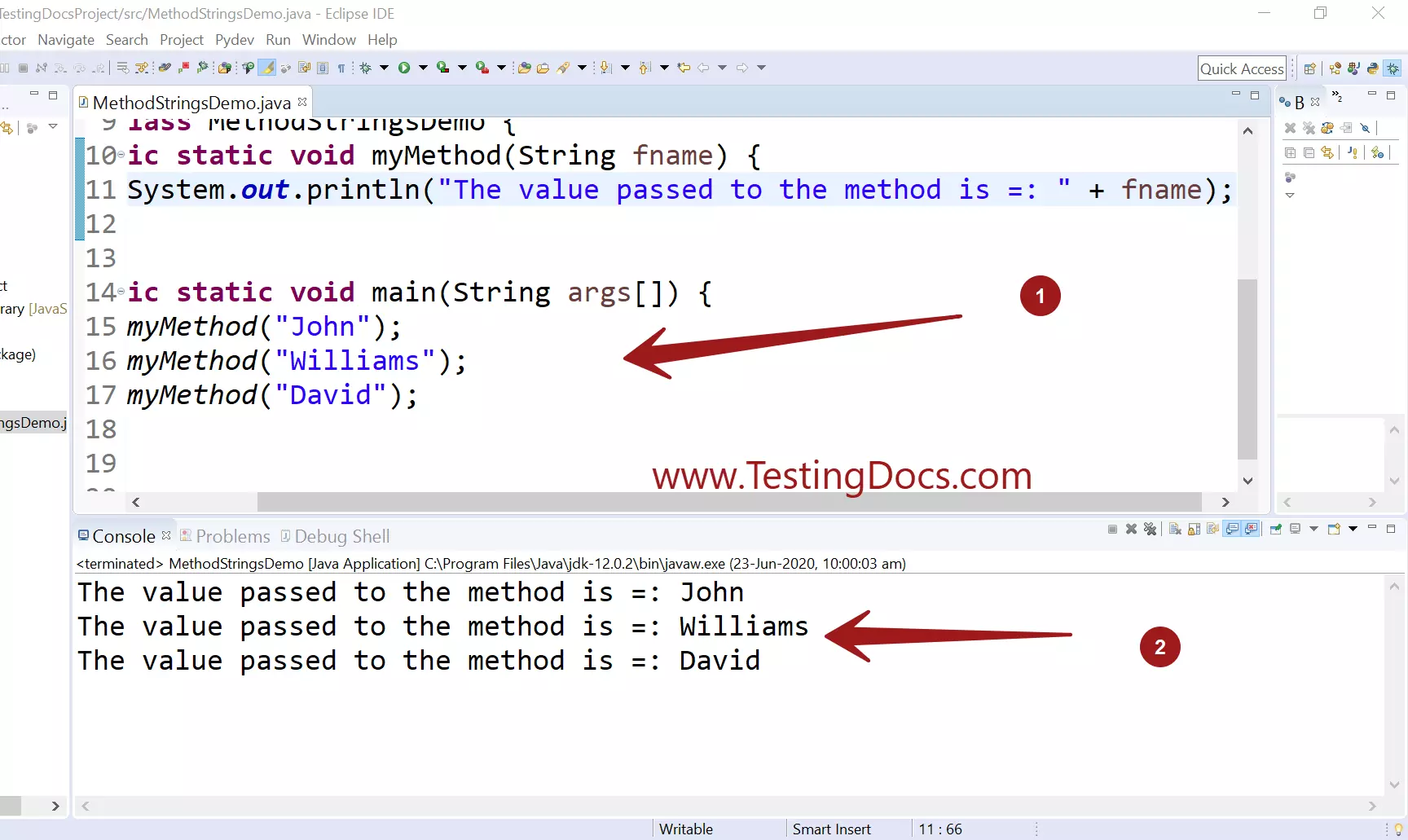 Ekstraordinær bekæmpe tin How to pass String variable to a Java method - TestingDocs.com