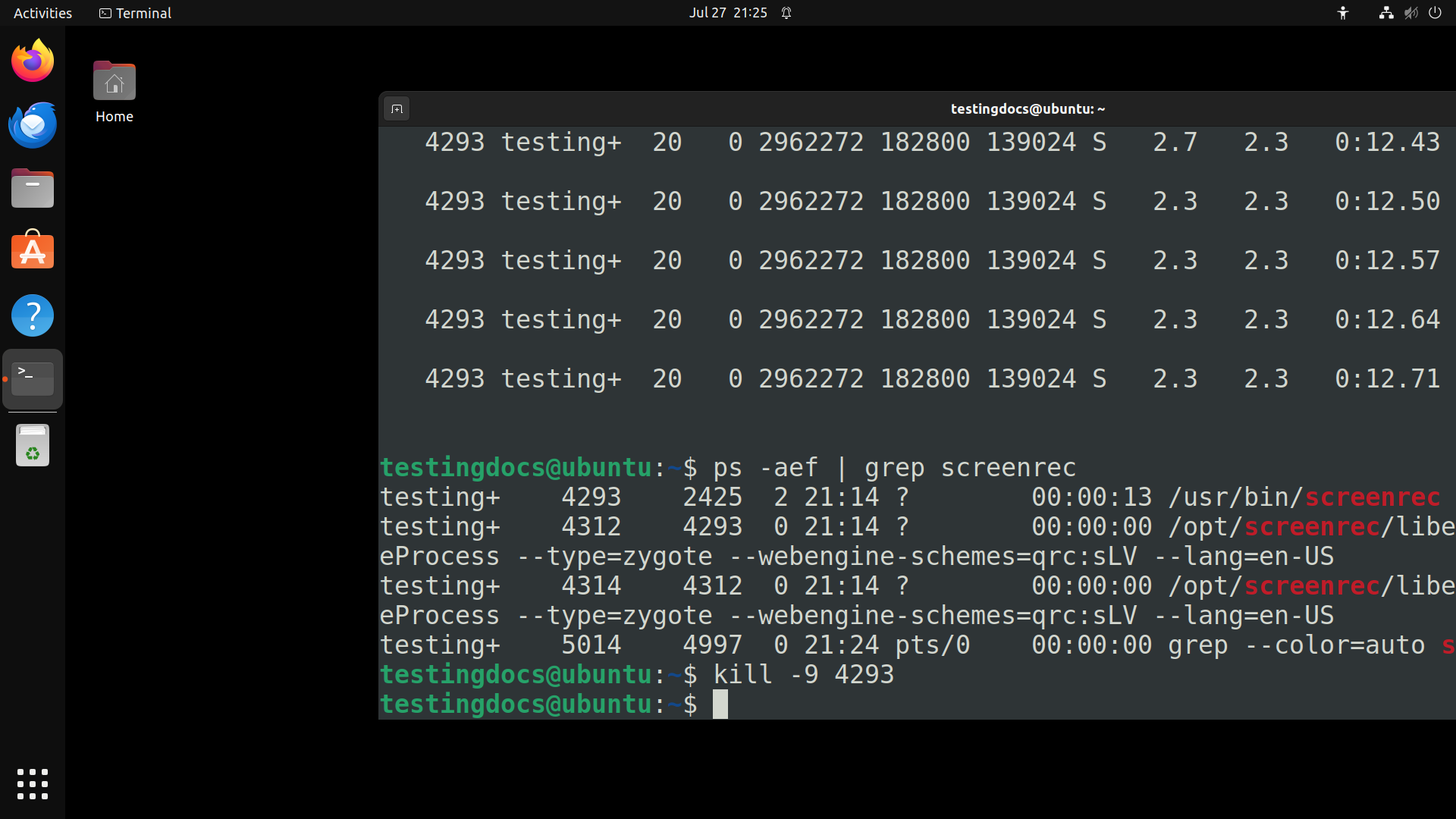 Stop the Process Linux