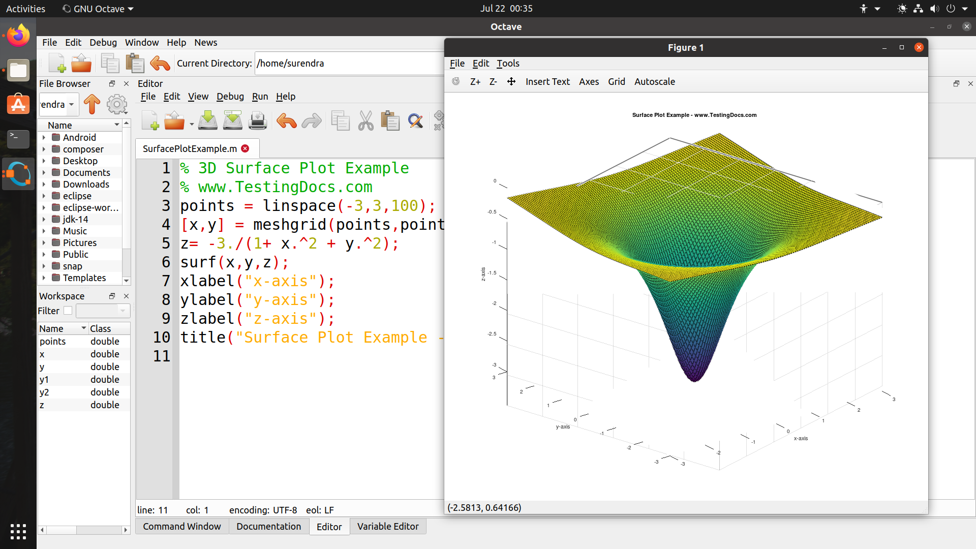 Surface Plot Example