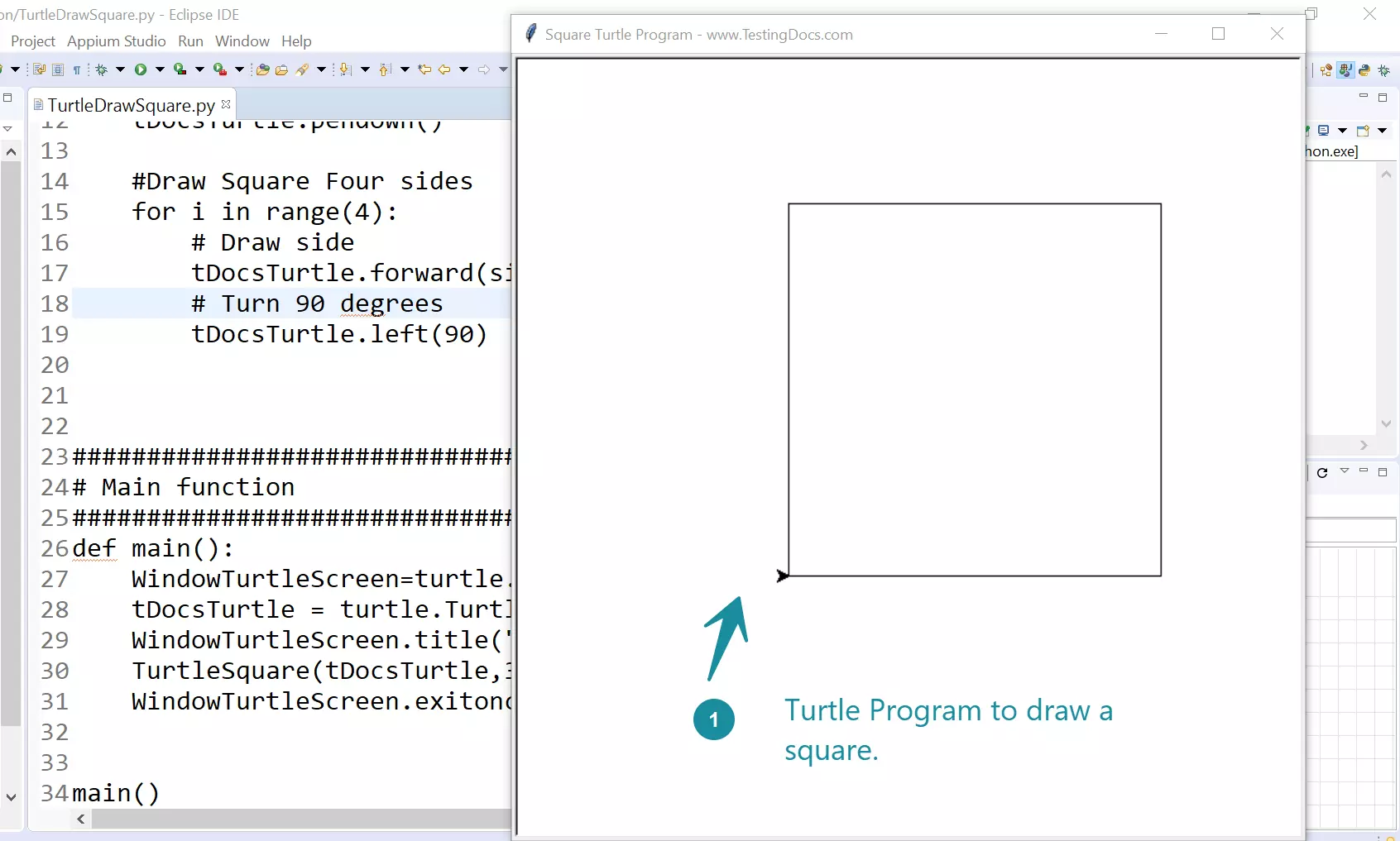 Turtle Draw Square Program
