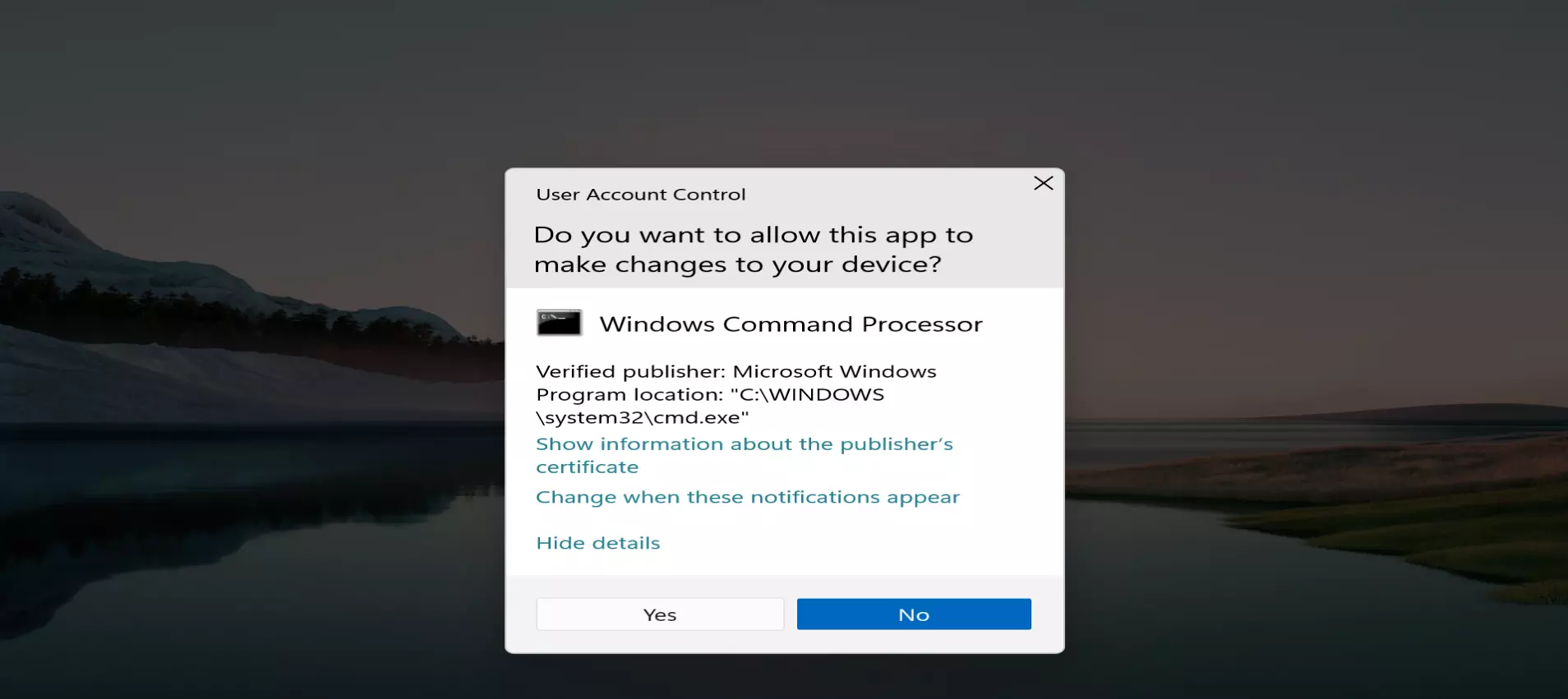 User Account Control Windows 11