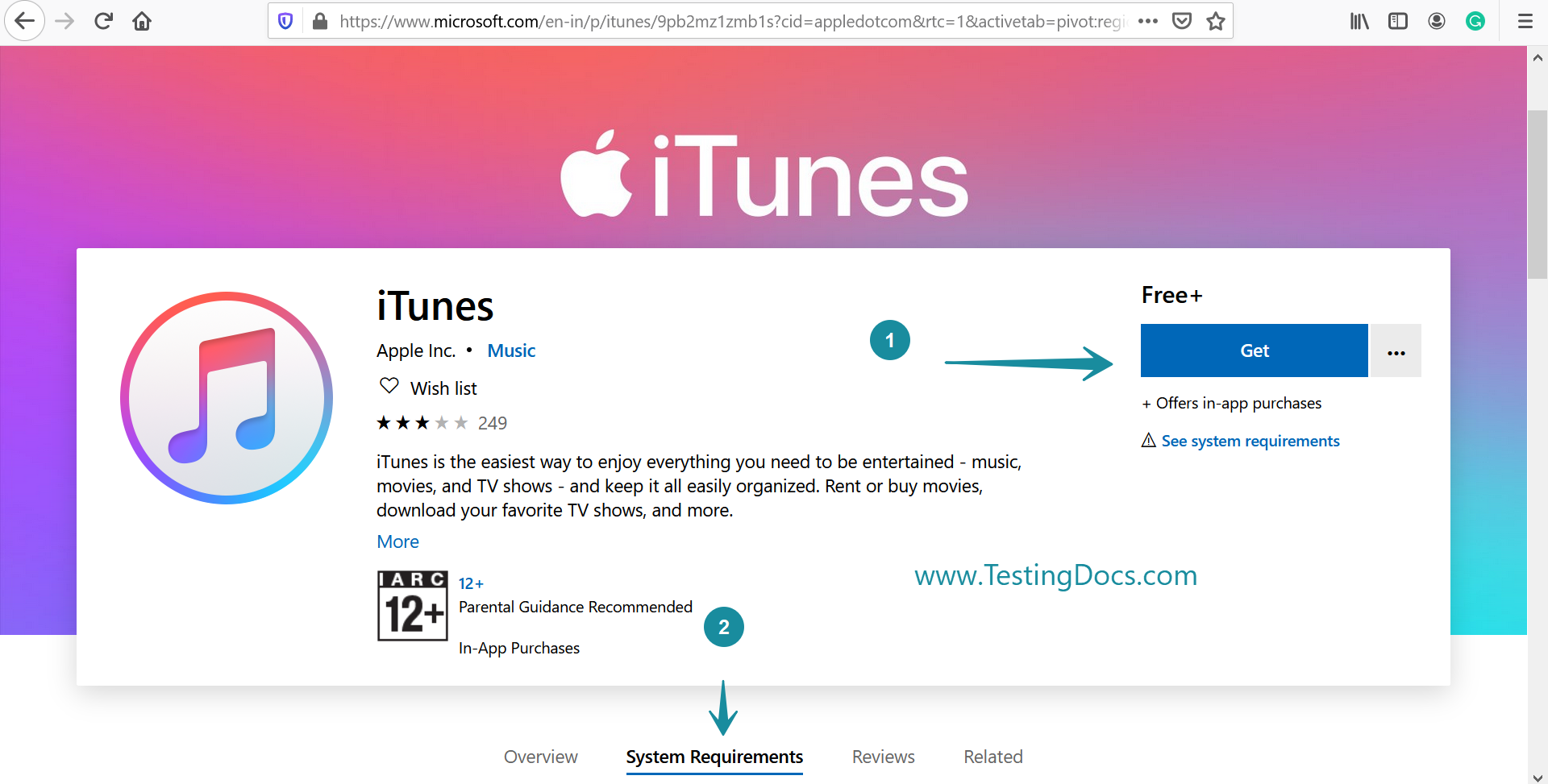 iTunes Microsft Store