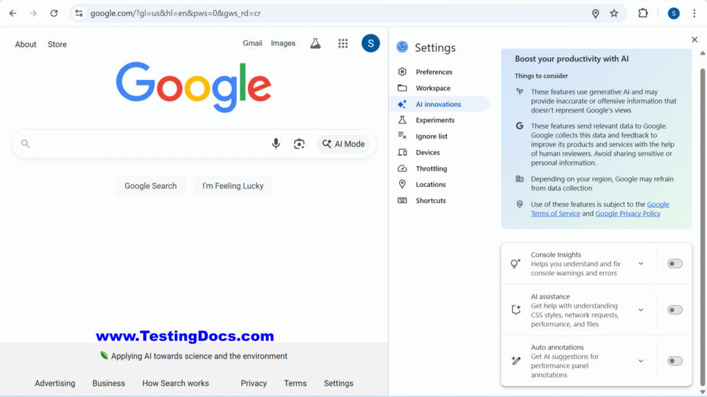 AI Assistance in Chrome DevTools | TestingDocs