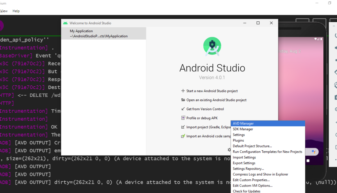 Run Appium Test Android Studio
