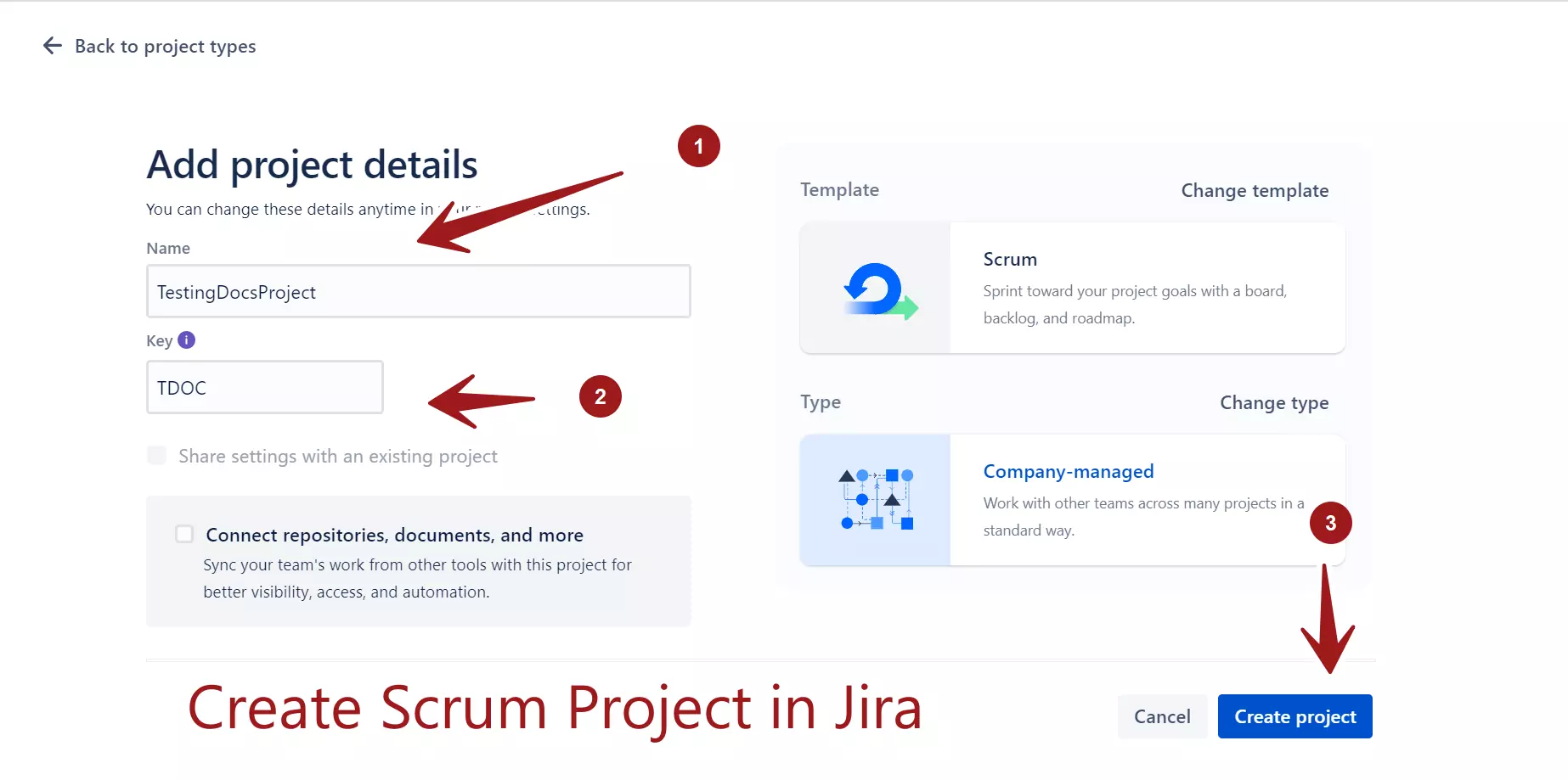 Add Scrum Project Details Jira Software
