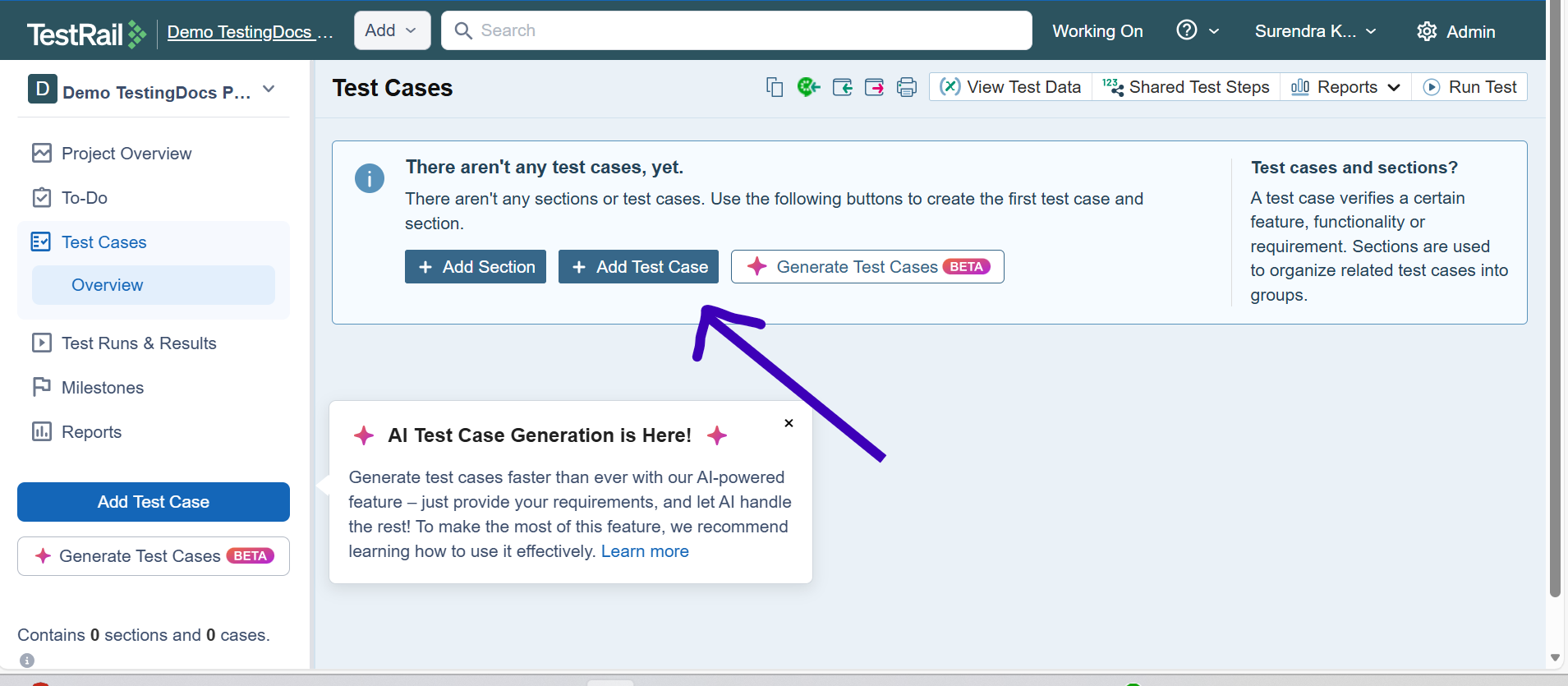 Add Test Case in TestRail
