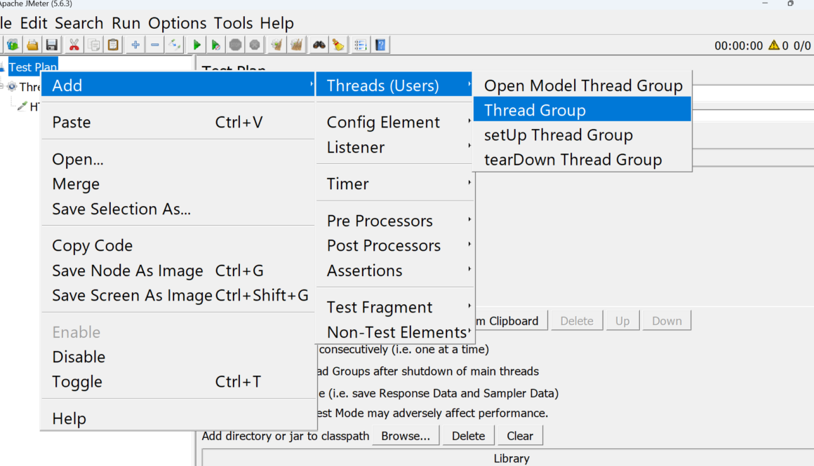 Add Thread Group JMeter