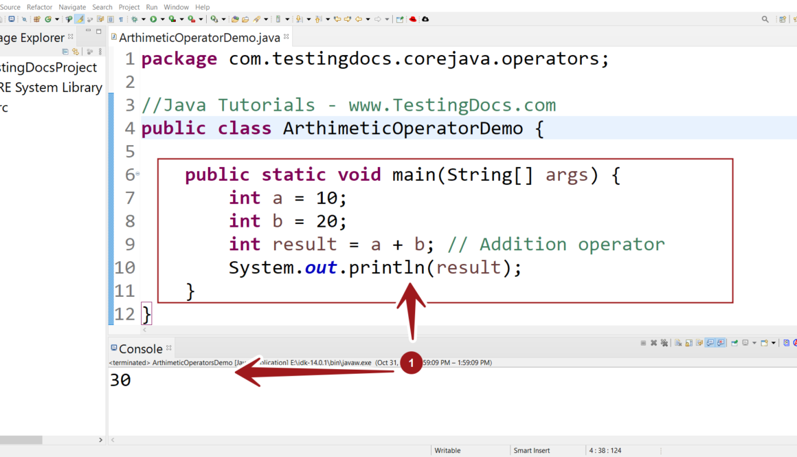Addition Operator Demo Java