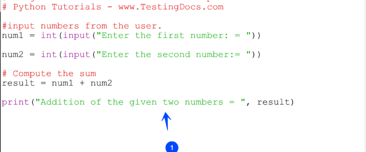 Addition of Two Numbers Python