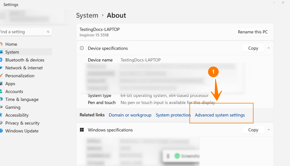 Advanced system setting Windows OpenAI Key