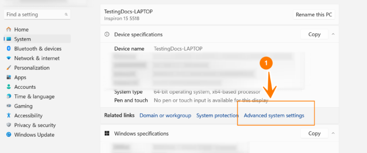 Advanced system setting Windows OpenAI Key