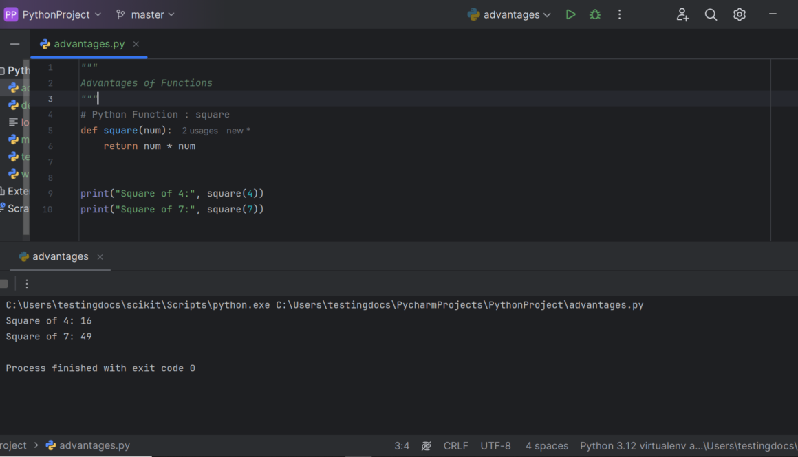 Advantages of Python Functions