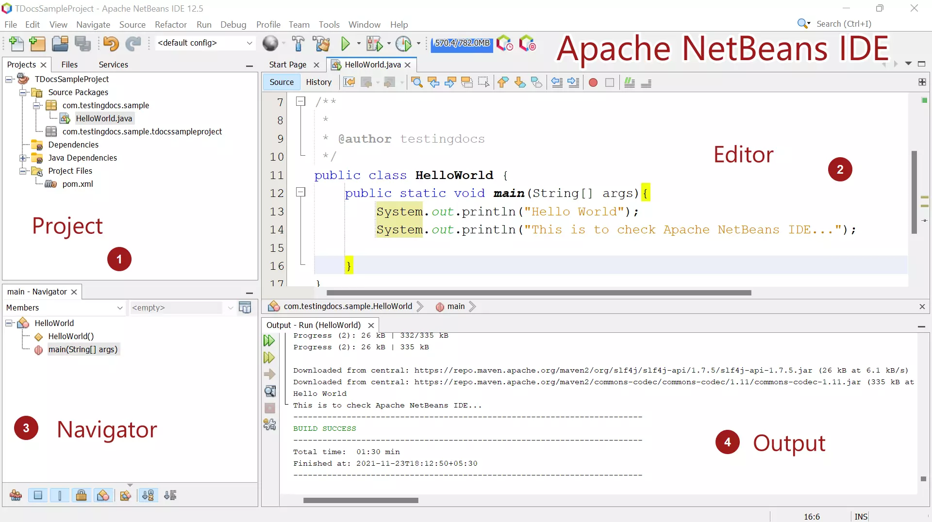 Apache NetBeans IDE Window