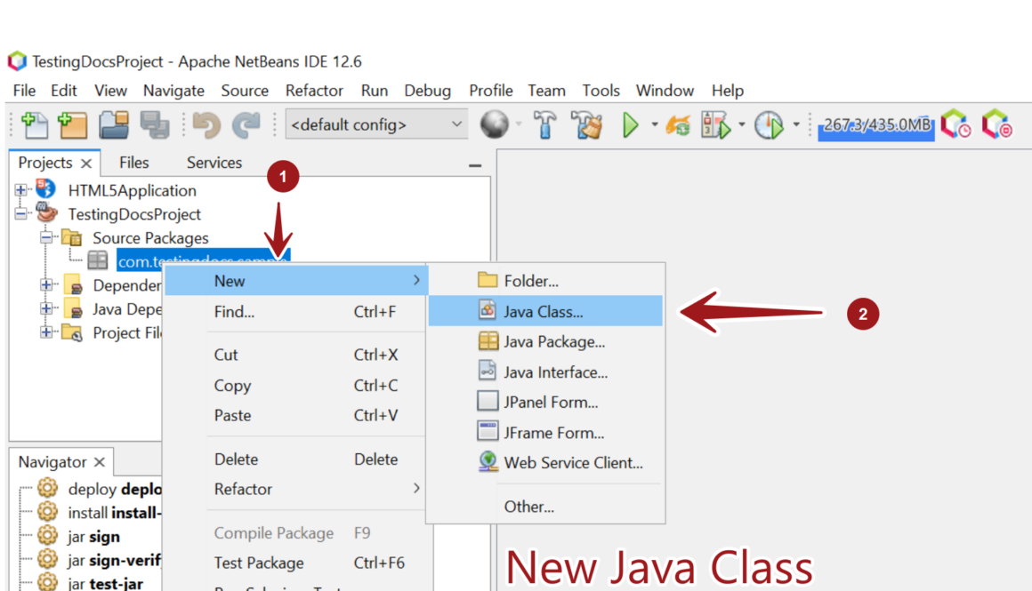 Apache NetBeans New Java Class