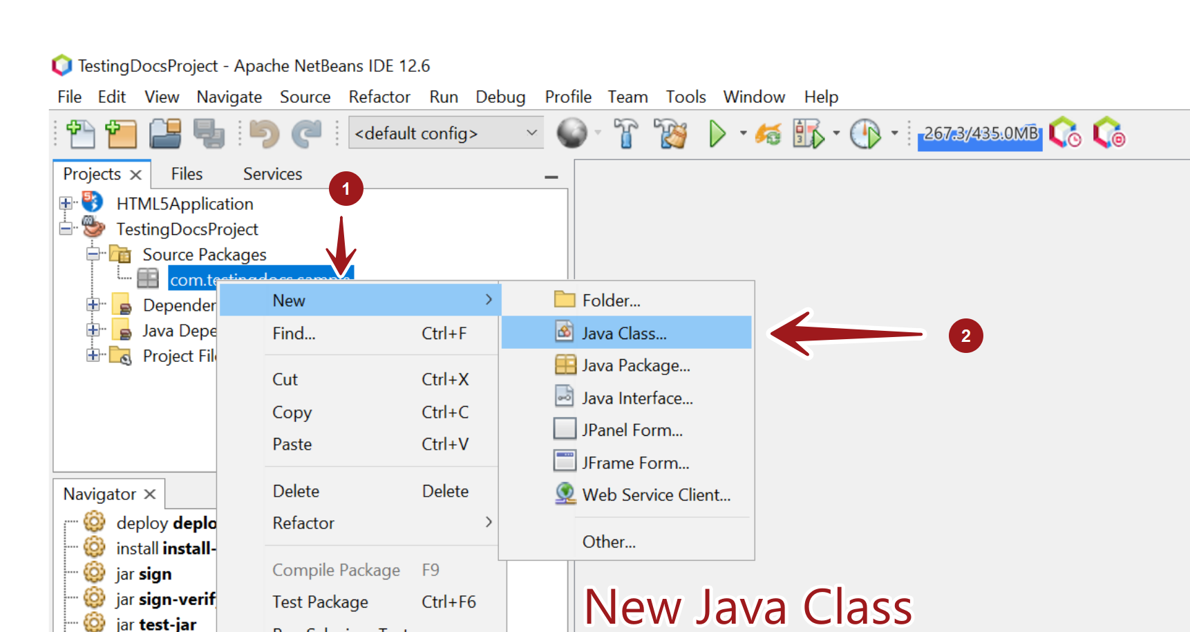 Apache NetBeans New Java Class