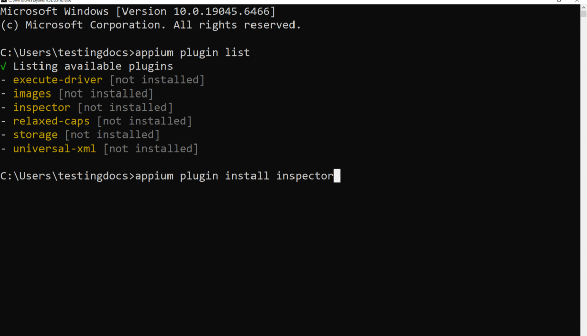 Appium 2 Inspector Plugin Install