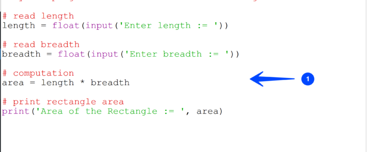 Area of Rectangle Python Program
