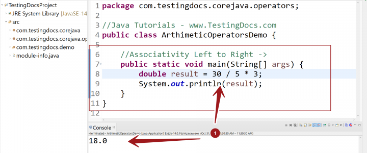Associativity in Java Operators