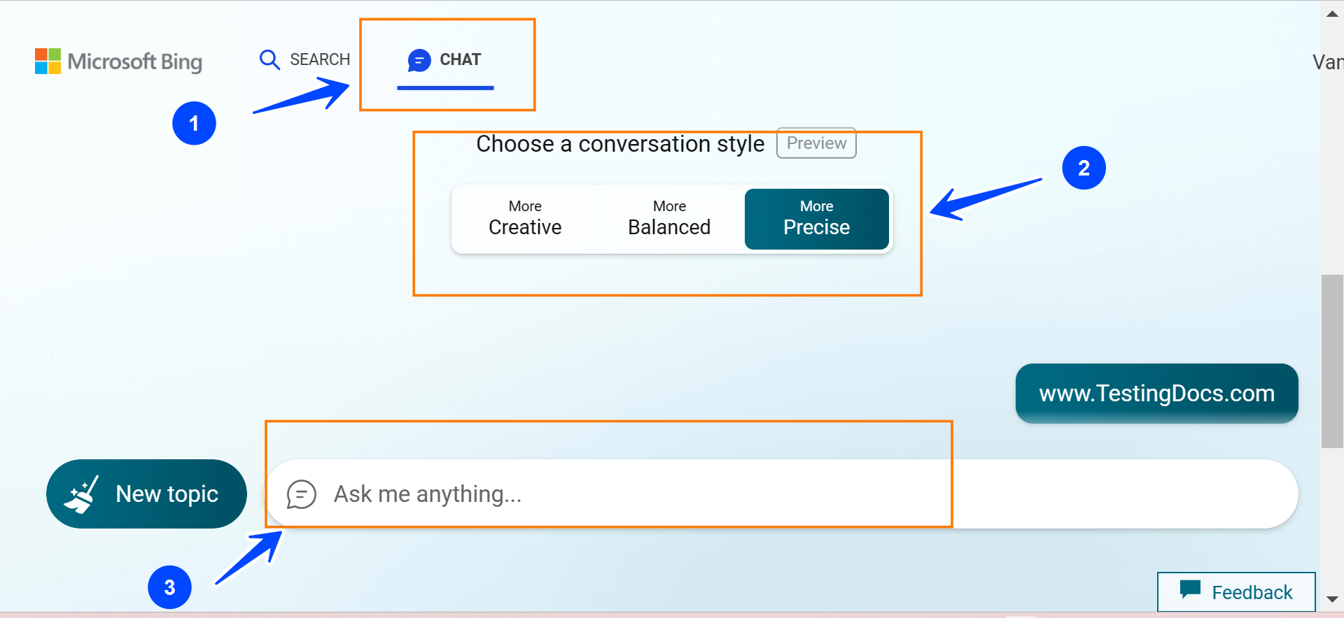 Bing Conversation Styles