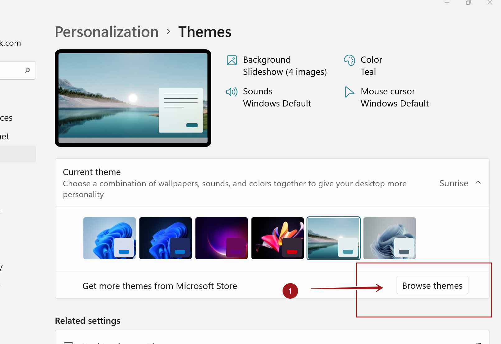 Browse themes Windows 11