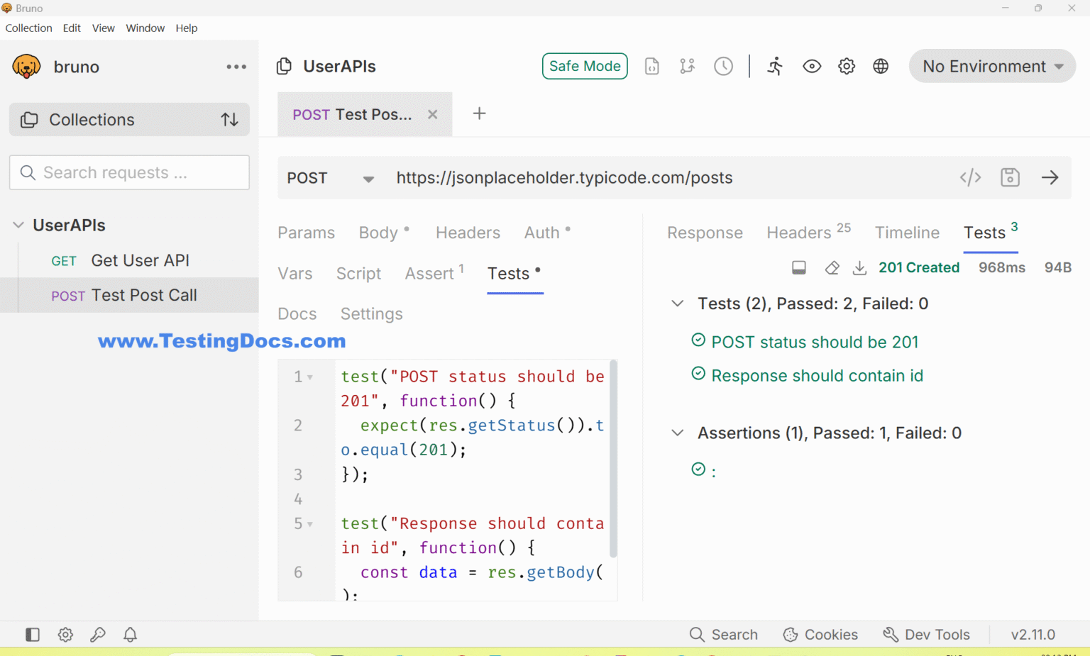 Bruno API Test Scripts - TestingDocs