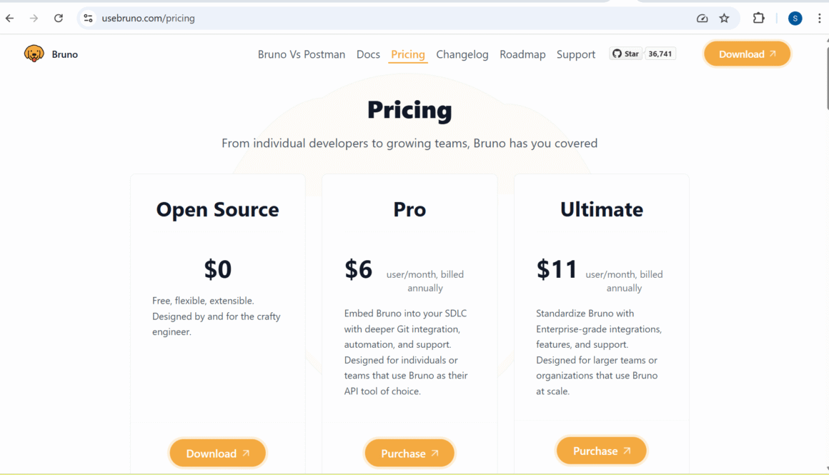 Bruno Pricing Plans