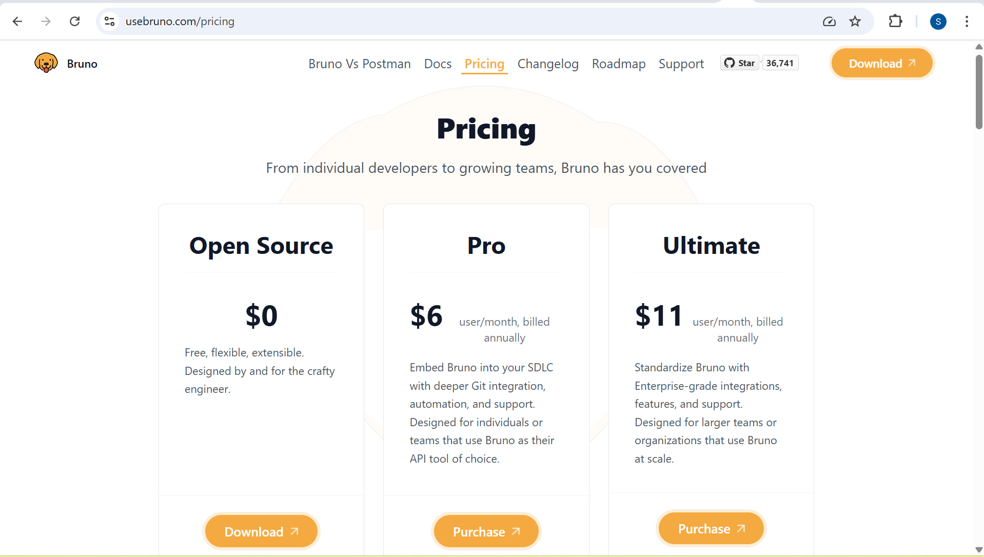 Bruno Pricing Plans