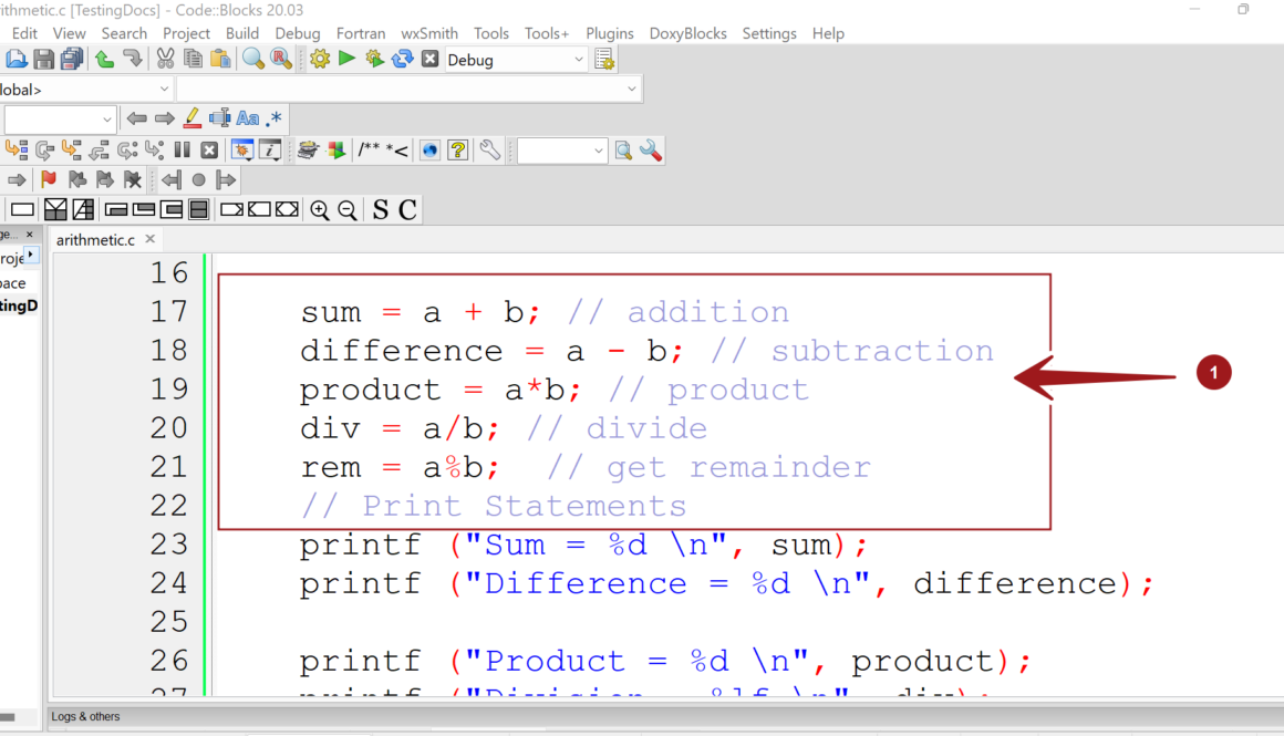 C Arithmetic Operators