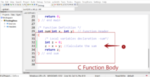 Structure of a C Function | TestingDocs